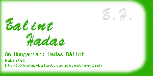 balint hadas business card